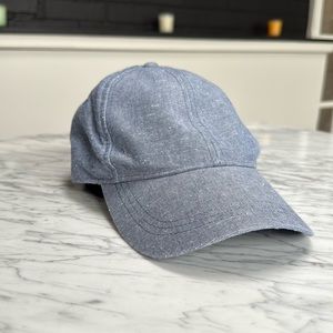 [NWT] Banana Republic blue chambray baseball hat/cap, leather strap w/ buckle